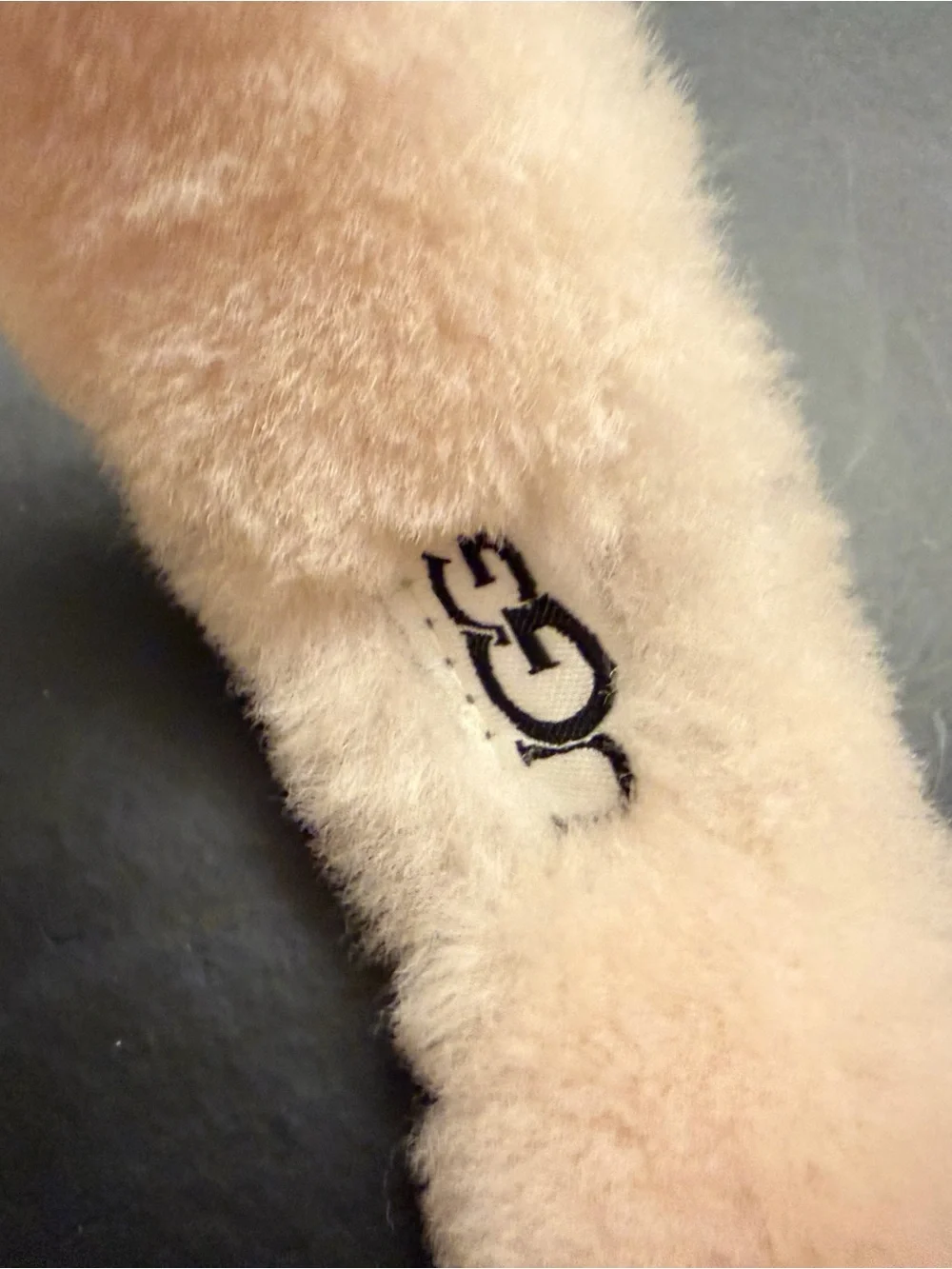 UGG Chestnut and Cream Shearling Boot Cuff with Woven Trim